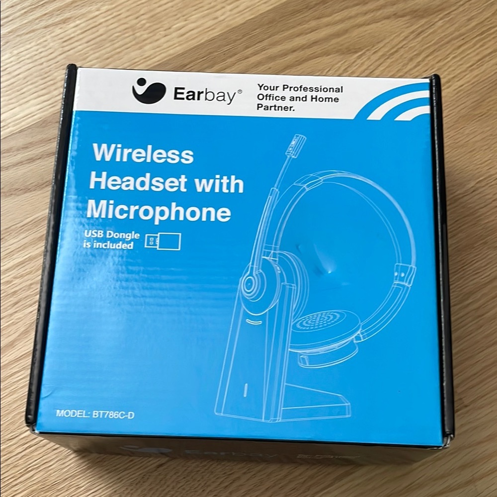 Wireless Headset with Microphone - Black